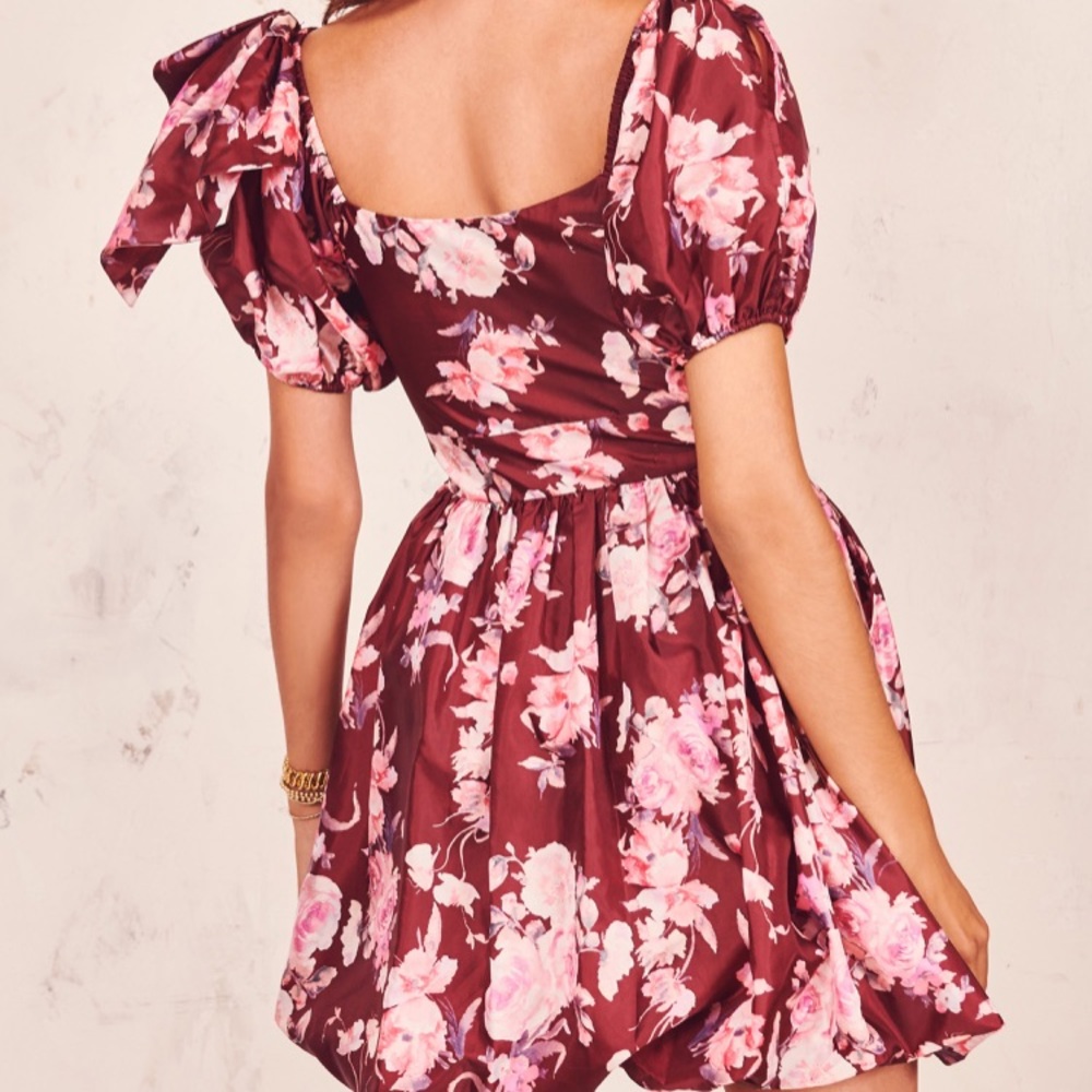 UFT/UFS Hansel Puff Sleeve Dress Oxblood - Picture 9 of 10